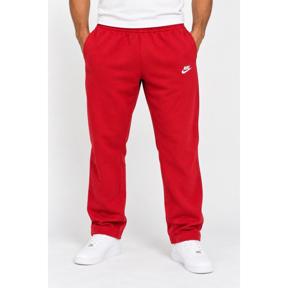 Nike Sportswear Club Joggers Mens Large Red White Fleece Sweatpants